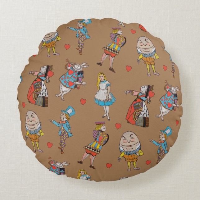 Alice au pays des merveilles Motif Coussin rond (Devant)