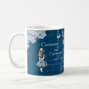 Alice au pays des merveilles Mug de café bleu flor