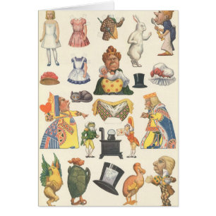 Alice au pays des merveilles, poupée Vintage en pa