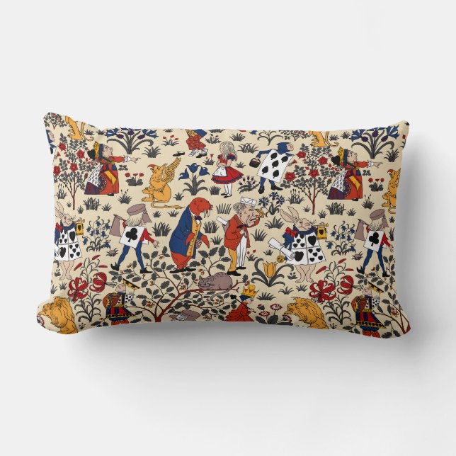 Alice au Wonderland Lumbar Coussin (Recto)