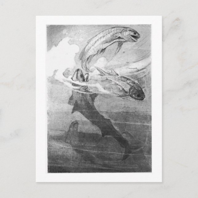 Alice B. Woodward: Devonian Sharks art postcard (Front)