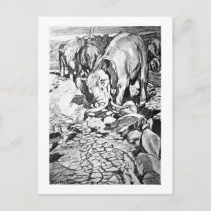 Alice B. Woodward: Dinotherium art postcard