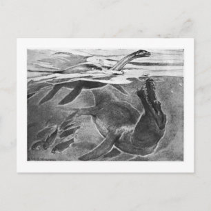 Alice B. Woodward : Plesiosauriens art carte posta