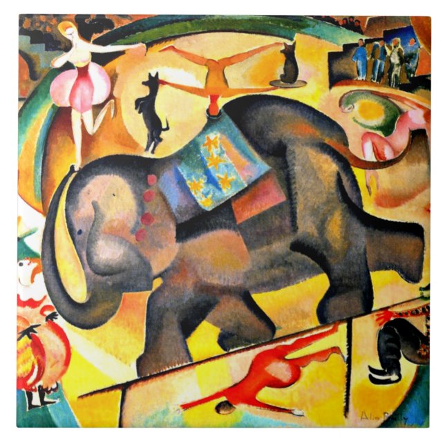 Alice Bailly - The Elephant, fine art painting, Tile (Front)