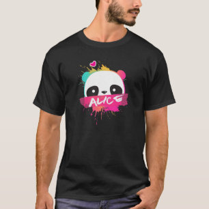 ALICE - Beautiful Girl Name With Adorable Panda T-Shirt