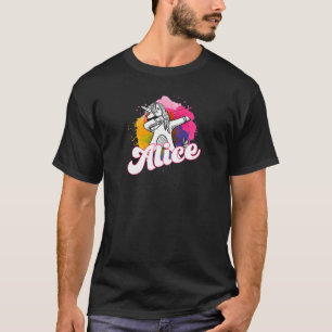 Alice  Beautiful Girl Name With Cool Dabbing Unico T-Shirt
