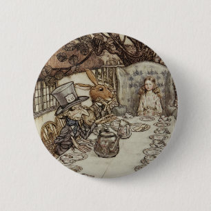 Alice Birthday Unbirthday Rabbit Hatter Party 2 Inch Round Button