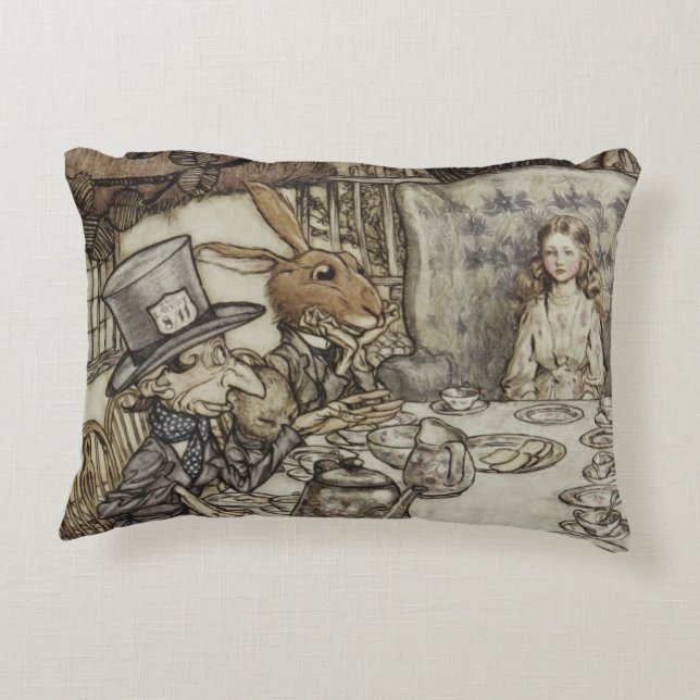 Alice Birthday Unbirthday Rabbit Hatter Party Accent Pillow (Back)
