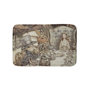 Alice Birthday Unbirthday Rabbit Hatter Party Bath Mat