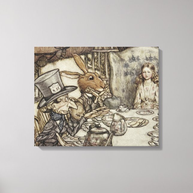 Alice Birthday Unbirthday Rabbit Hatter Party Canvas Print (Front)