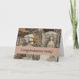 Alice Birthday Unbirthday Rabbit Hatter Party Card