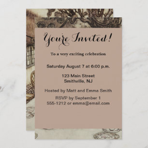 Alice Birthday Unbirthday Rabbit Hatter Party Invitation