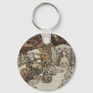 Alice Birthday Unbirthday Rabbit Hatter Party Keychain