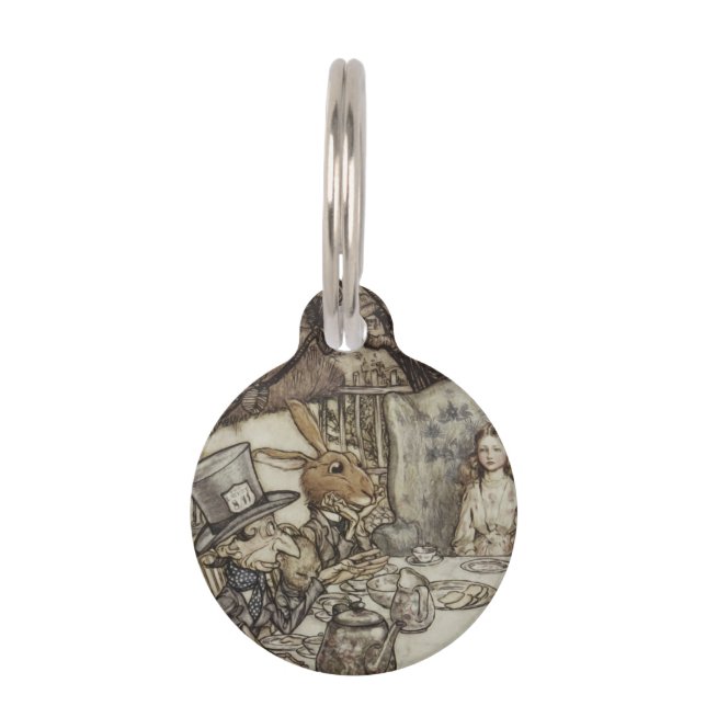 Alice Birthday Unbirthday Rabbit Hatter Party Pet Tag (Front)