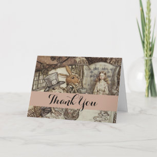 Alice Birthday Unbirthday Rabbit Hatter Party Thank You Card
