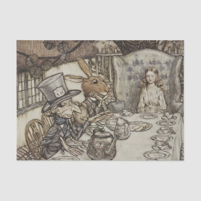 Alice Birthday Unbirthday Rabbit Hatter Party Tissue Paper (Front)