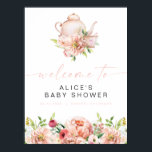ALICE Blush Floral Baby Tea Shower Party Welcome Poster<br><div class="desc">The Alice Collection features spring blush watercolor florals and a simple font combination. Perfect for an elegant summer garden event.</div>
