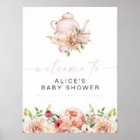 ALICE Blush Floral Baby Tea Shower Party Welcome