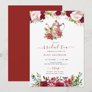 ALICE Blush Floral Bridal Tea Party Brunch Shower Invitation