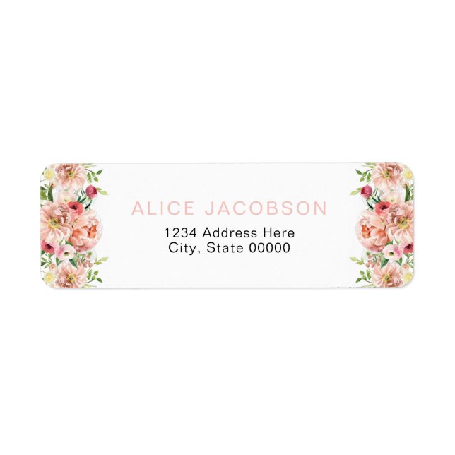 ALICE Blush Spring Summer Floral Return Address (Front)