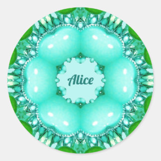 ALICE ~ Bright Abstract Fractal Pattern ~ Classic Round Sticker