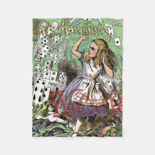 alice cards wonderland hatter rabbit  fleece blanket