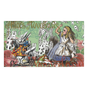 alice cards wonderland hatter rabbit  name tag