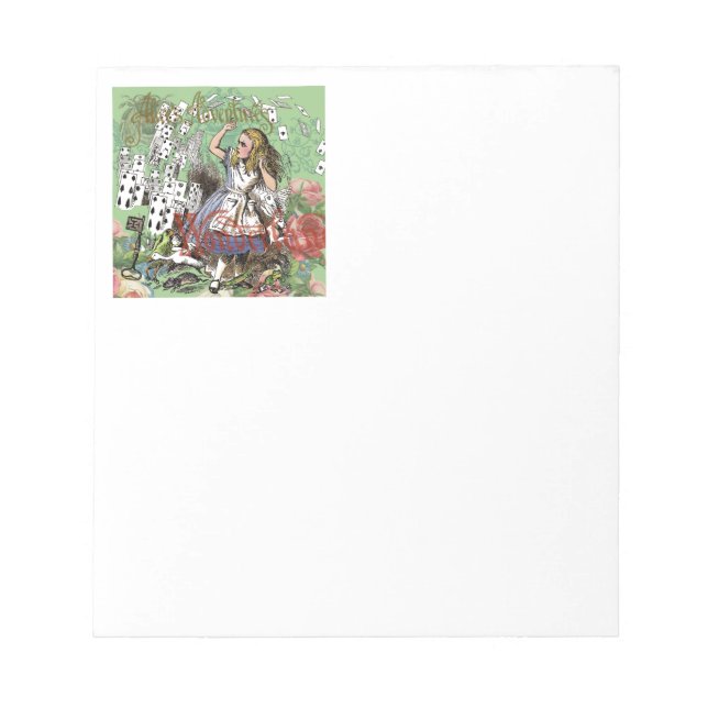alice cards wonderland hatter rabbit  notepad (Front)