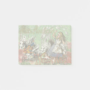 alice cards wonderland hatter rabbit  post-it notes