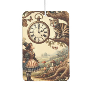 Alice & Cheshire Cat: Whimsical Wonderland Fantasy Air Freshener