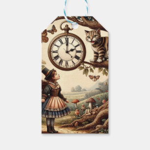 Alice & Cheshire Cat: Whimsical Wonderland Fantasy Gift Tags