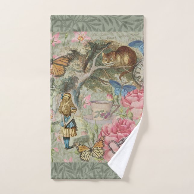 Alice Cheshire Cat Wonderland Tree Garden Bath Towel Set (Hand Towel)