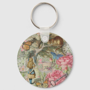 Alice Cheshire Cat Wonderland Tree Garden Keychain