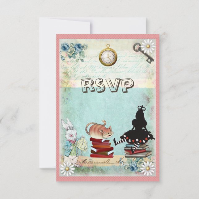 Alice & Cheshire Chat RSVP Apportez un Baby shower (Devant)