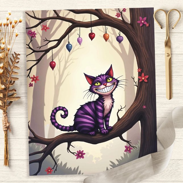 Alice Cheshire Chat sur le papier de l'arbre (Créateur téléchargé)