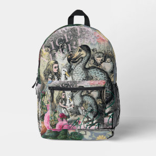 Alice Classic Wonderland Dodo Tenniel Art Printed Backpack