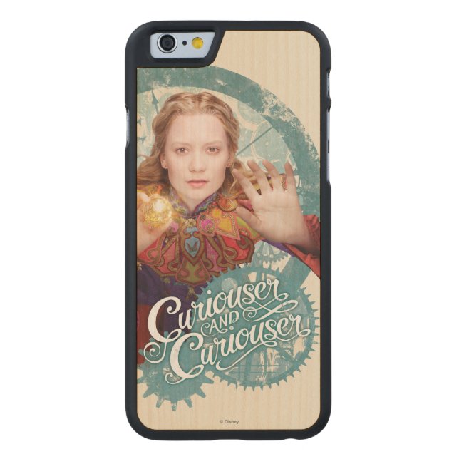 Alice | Curiouser and Curiouser Carved Wood iPhone Case (Back)