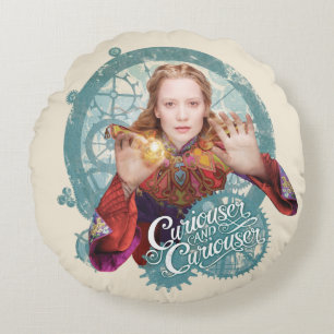 Alice   Curiouser and Curiouser Round Pillow