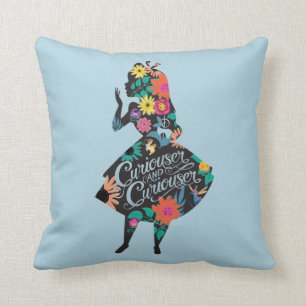Alice   Curiouser and Curiouser Throw Pillow