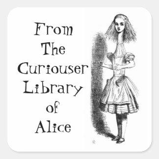 Alice Curiouser Bookplate Sticker