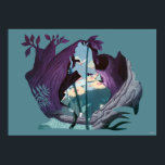 Alice Daisy Field Silhouette in Tulgey Woods Poster<br><div class="desc">Disney Fast Fashion - Split Screen | Alice in Wonderland's daisy meadow with butterflies can be seen through the shape of Alice while she is stood within the dark Tulgey Woods.</div>