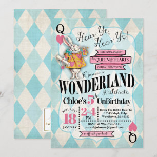 Alice dans des invitations d'anniversaire du pays