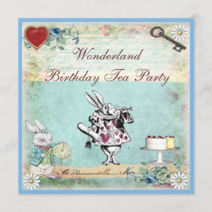 Alice dans des invitations de thé d'anniversaire