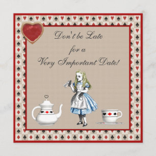 Alice dans des invitations de thé de baby shower