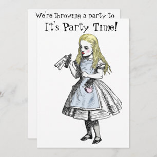 Alice dans la carte d'invitation de partie du pays