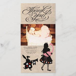 Alice dans le carte photo de bébé de Merci du pays