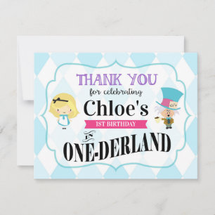 Alice dans le ęr carte de remerciements