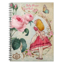 Alice dans le livre d'invité de baby shower du