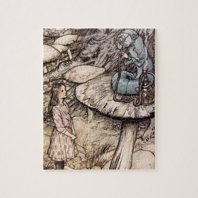 Alice dans le puzzle de Caterpillar du pays des (Vertical)