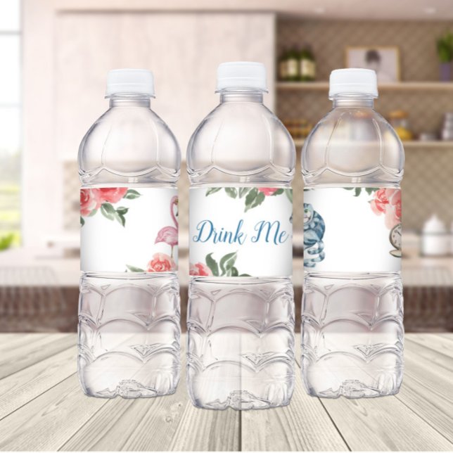 Alice dans l'Onederland Étiquette de bouteilles d' (Alice in Onederland Plastic Water Bottle Label
)